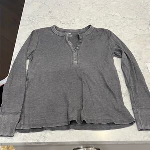 Aerie Charcoal Ribbed Knit Top